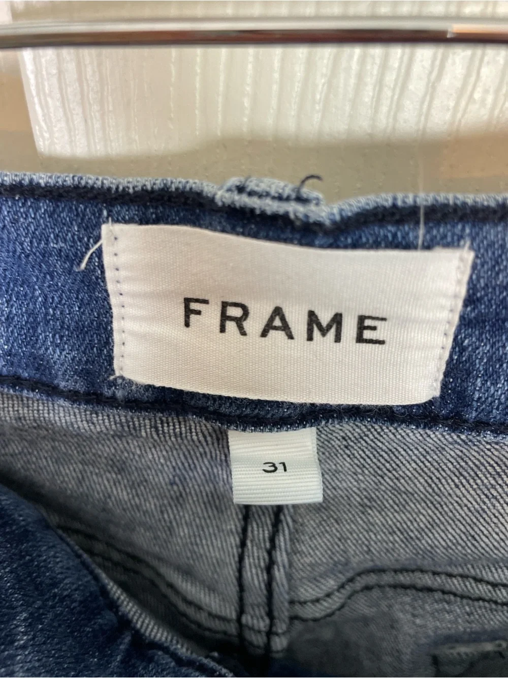 FRAME Le High Straight Jeans Crossings Wash Sz 31